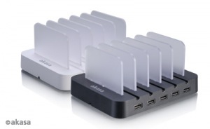 Obrzok AKASA USB nabjec stanice - 5 port - ern - AK-SC-03BK