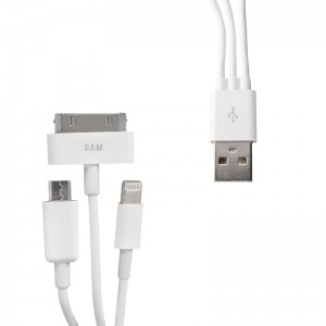 Obrzok tovaru WE Datov kabel micro USB / iPhone4 / 5 20cm bl - 09987