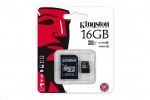 Obrzok produktu Kingston microSDHC 16GB + adaptr