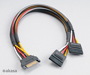 Obrzok SATA napjec rozdvojka 15pin Sata(M) na 2xSata(F) - AK-CBPW05-30