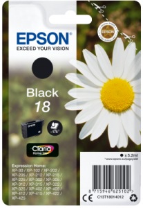 Obrzok Epson Singlepack Black 18 Claria Home Ink - C13T18014012