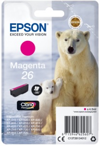 Obrzok Epson Singlepack Magenta 26 Claria Premium Ink - C13T26134012