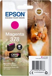 Obrzok Epson Singlepack Magenta 378 Claria Photo HD Ink - C13T37834010