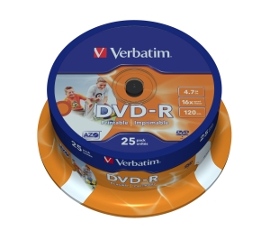 Obrzok Verbatim DVD-R 25 pack 16x  - 023942435389