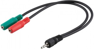 Obrzok Jack3.5mm-2xJack3.5mm redukcia M  - 