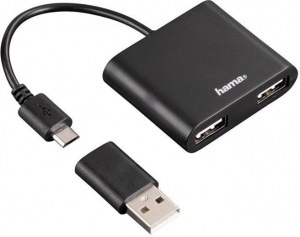 Obrzok Hama USB 2.0 OTG Hub 1:2 pre smartfn  - 