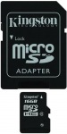 Obrzok produktu Kingston microSDHC 16GB + adaptr,  Class 4